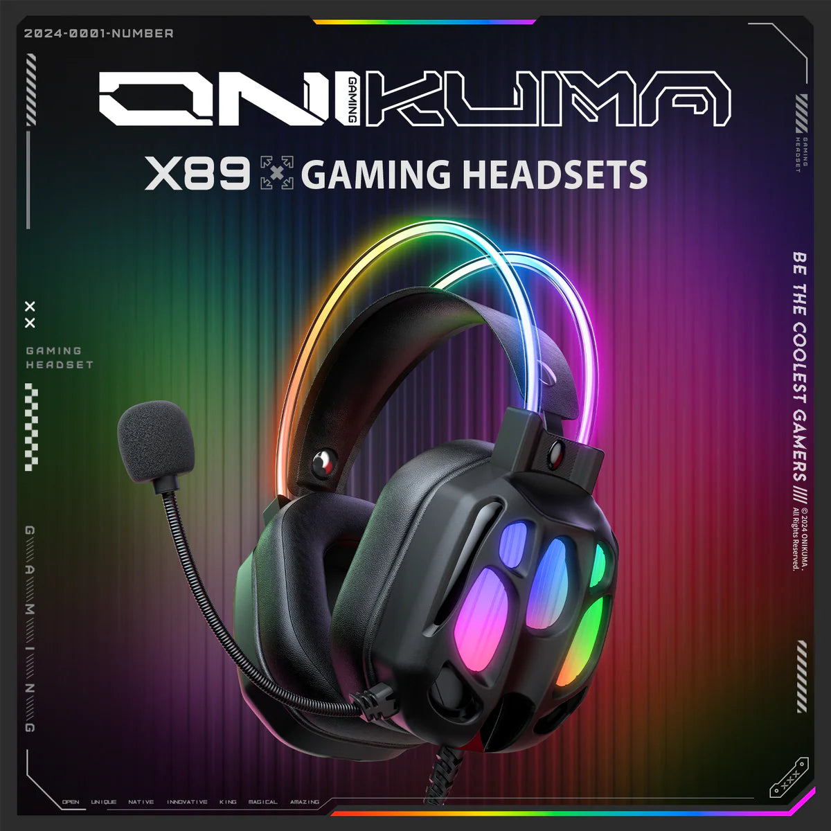 ONIKUMA X89 RGB Wired Gaming Headset with 50mm Drivers