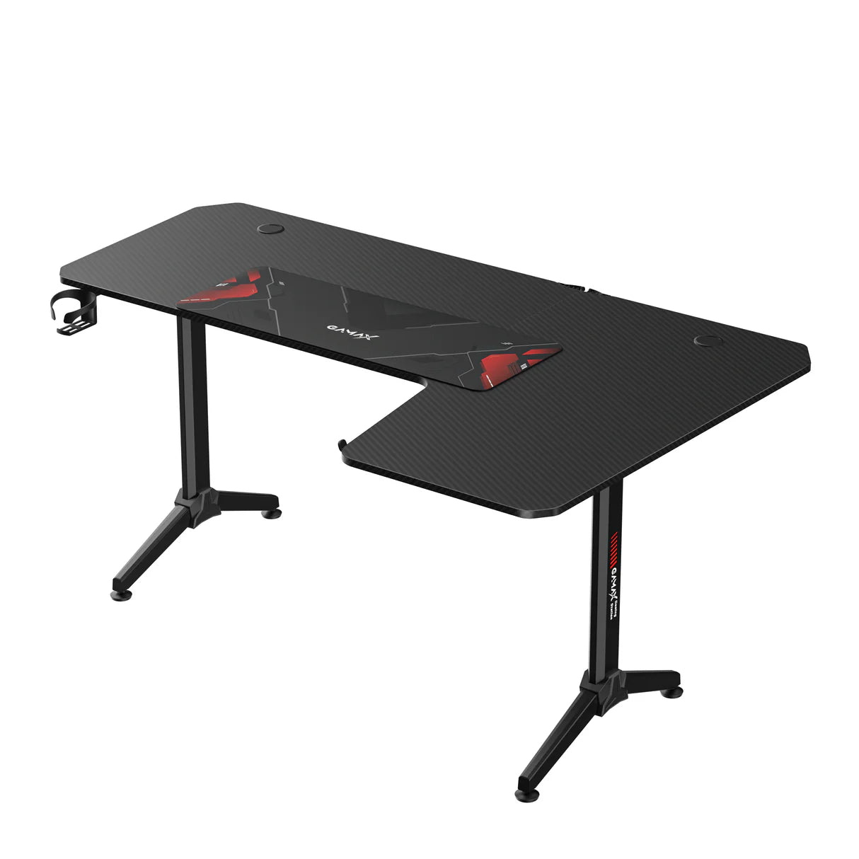Gamax HY-R Gaming Table (L-Shaped) 160*100*75cm with Mousepad Right - Black ( Installation not included )