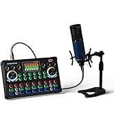Rubehoow Condenser Microphone Kit | Streaming Device | DJ Mixer Sound Card | USB | Black