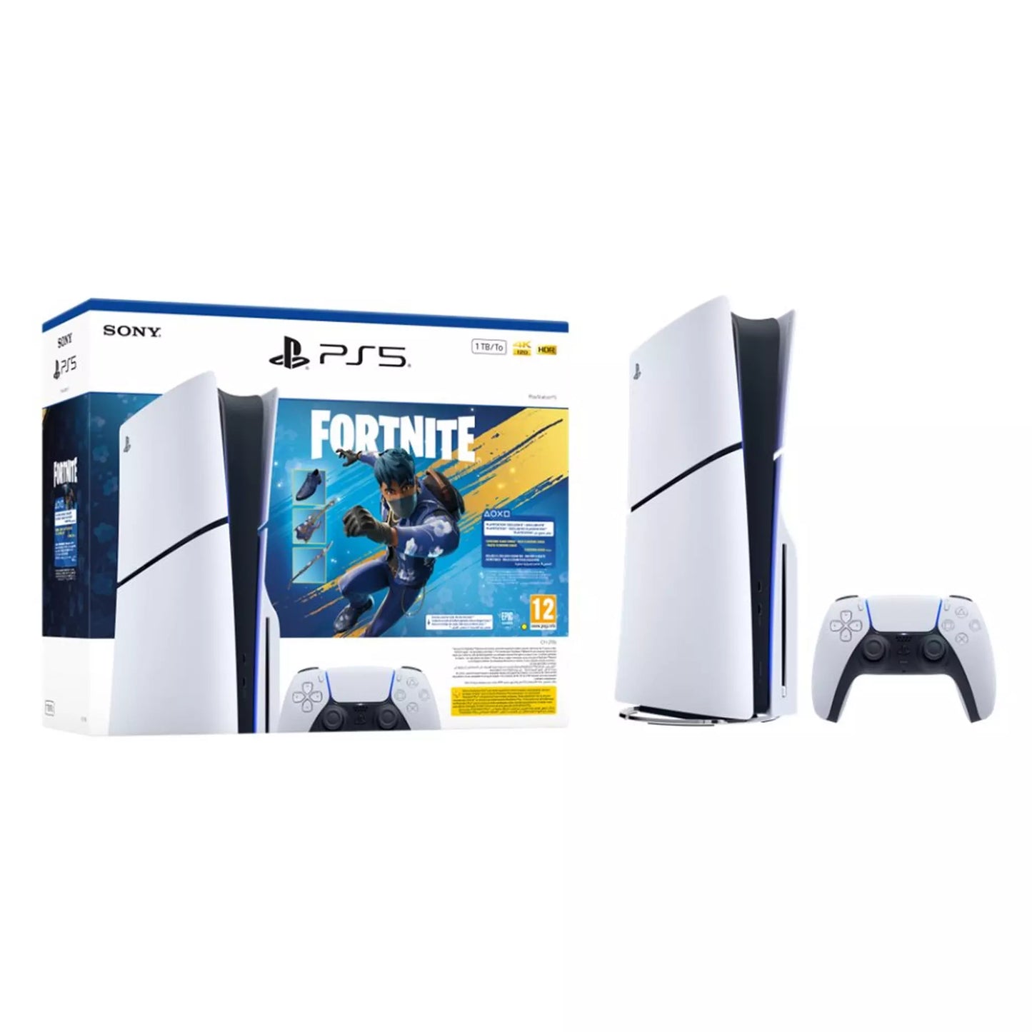 Sony PS5 Console Disc Edition + Fortnite Flowering Chaos Bundle, CFI-2116A01Y - White