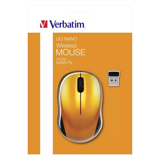 Verbatim Go Nano Wireless Mouse - Volcanic Orange, Caribbean Blue, Black