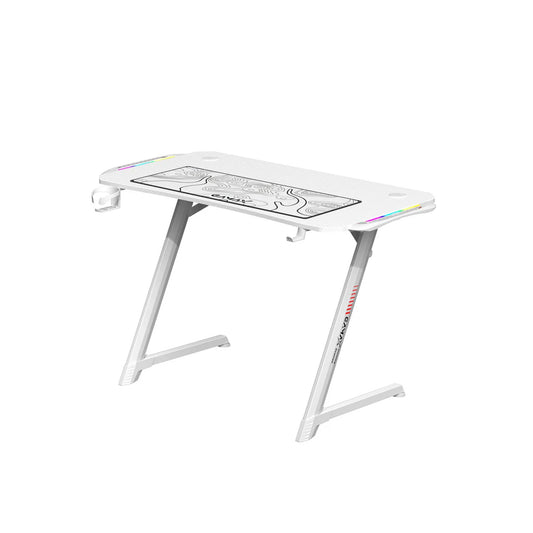 Gaming Desk with LED RGB RC Light home office use White,120x65x75cm