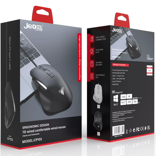 Jedel GWH-102 Tri-Mode Wireless Gaming Mouse with Charging Dock & Display
