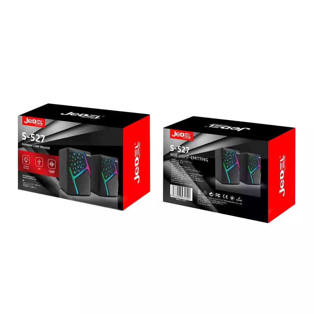 JEDEL S-527 Rainbow Lighting RGB Wired Gaming Speakers