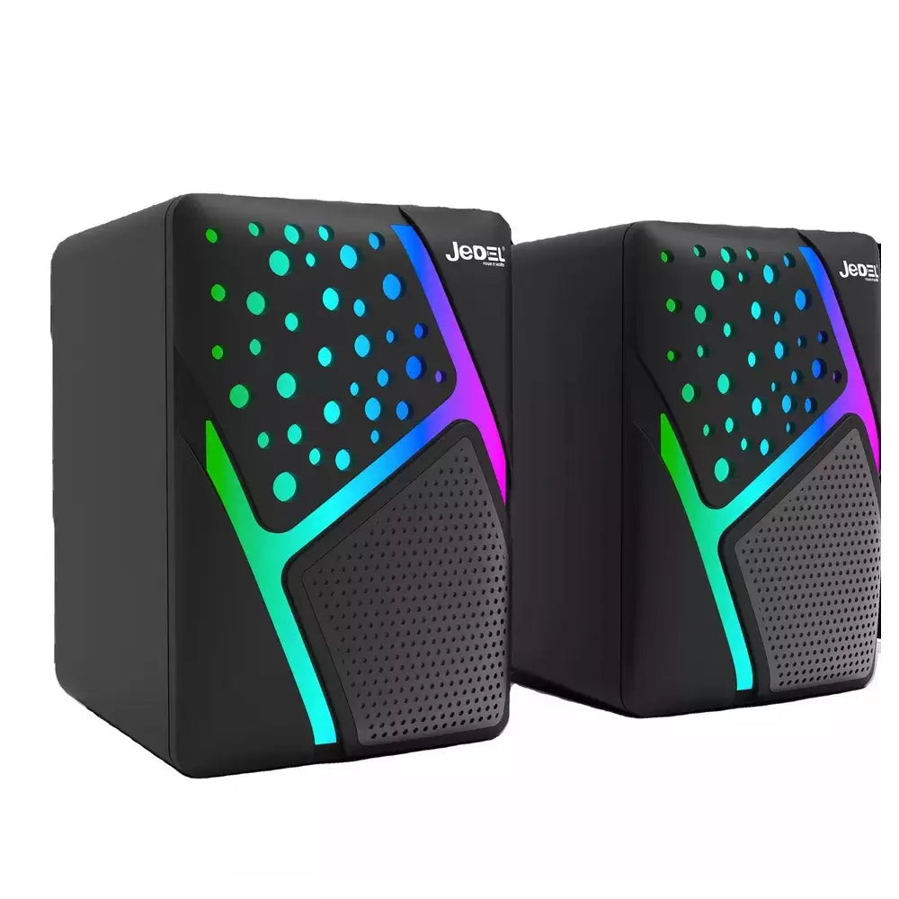 JEDEL S-527 Rainbow Lighting RGB Wired Gaming Speakers