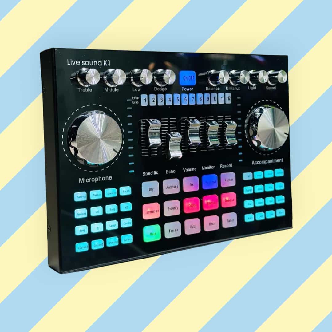 K1 Live Sound Card Bluetooth Digital Audio Mixer For Computer PC Mobile Phone