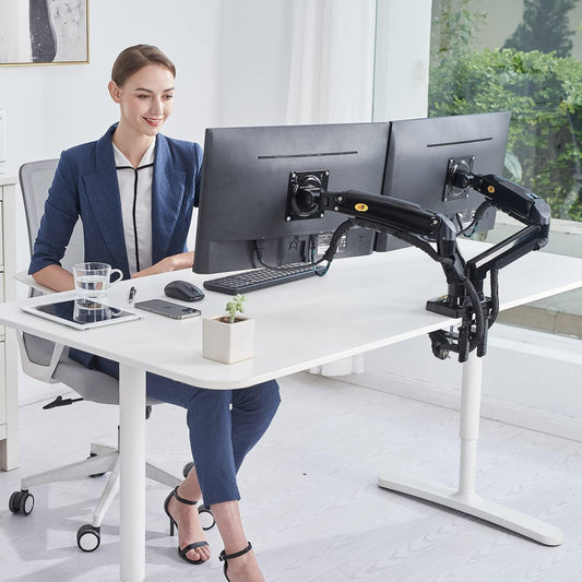 NB H180 Dual Monitor Desk Mount 17"-27" – Full Motion Arm