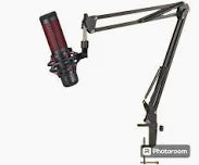 HyperX Compatible Microphone Stand – Sturdy Desk Mount with Shock Absorber (Also Fits Blue Yeti, Razer, Fifine & More)